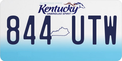 KY license plate 844UTW