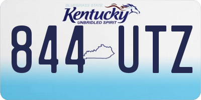 KY license plate 844UTZ