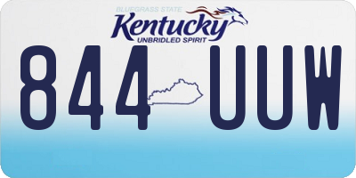 KY license plate 844UUW
