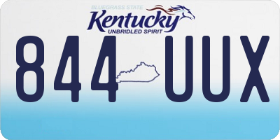 KY license plate 844UUX