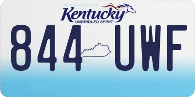 KY license plate 844UWF