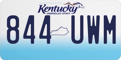 KY license plate 844UWM