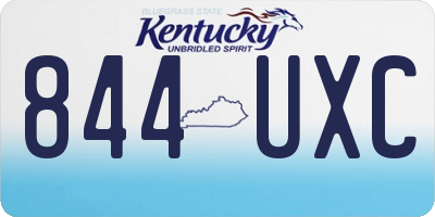 KY license plate 844UXC