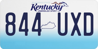 KY license plate 844UXD