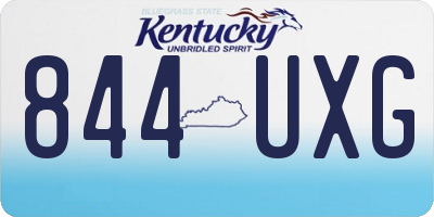 KY license plate 844UXG