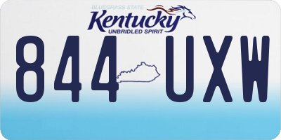 KY license plate 844UXW