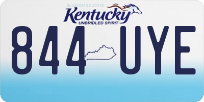 KY license plate 844UYE