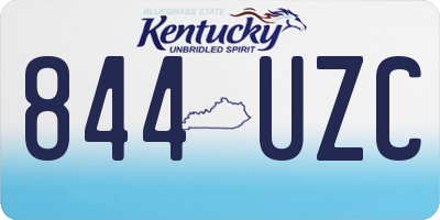 KY license plate 844UZC
