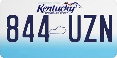 KY license plate 844UZN