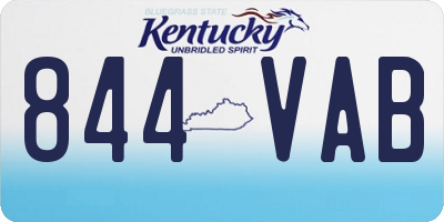 KY license plate 844VAB