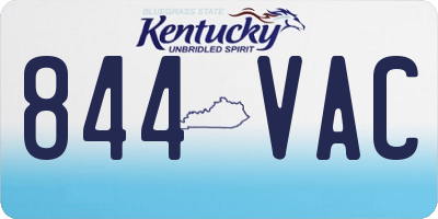KY license plate 844VAC
