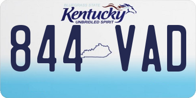 KY license plate 844VAD