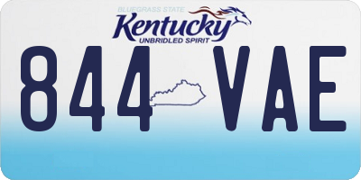 KY license plate 844VAE