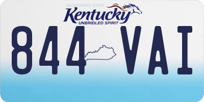 KY license plate 844VAI