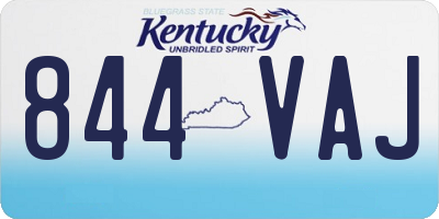 KY license plate 844VAJ