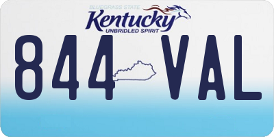 KY license plate 844VAL