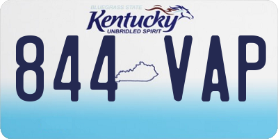KY license plate 844VAP