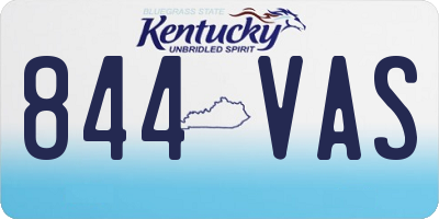 KY license plate 844VAS