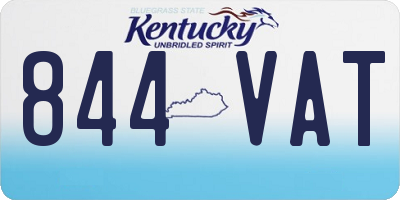KY license plate 844VAT