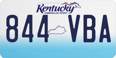 KY license plate 844VBA