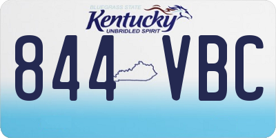 KY license plate 844VBC