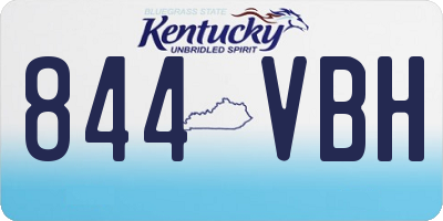 KY license plate 844VBH
