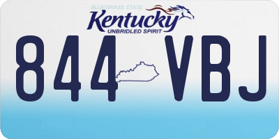 KY license plate 844VBJ