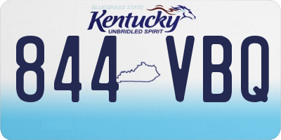KY license plate 844VBQ