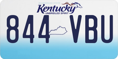 KY license plate 844VBU