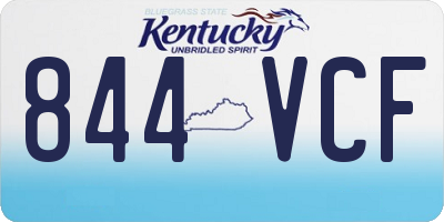 KY license plate 844VCF
