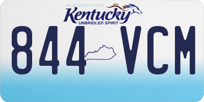 KY license plate 844VCM