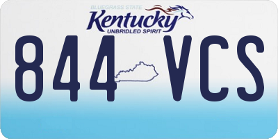 KY license plate 844VCS