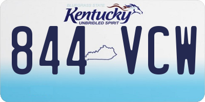 KY license plate 844VCW