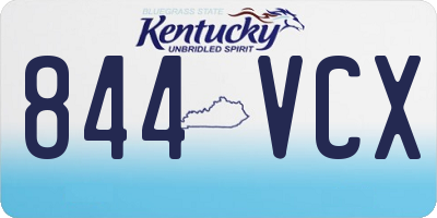 KY license plate 844VCX