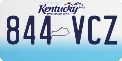 KY license plate 844VCZ