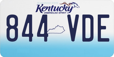KY license plate 844VDE