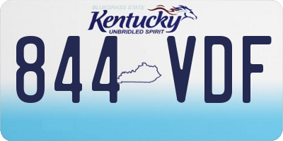 KY license plate 844VDF