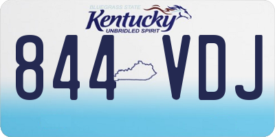 KY license plate 844VDJ