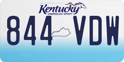 KY license plate 844VDW