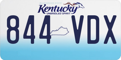 KY license plate 844VDX