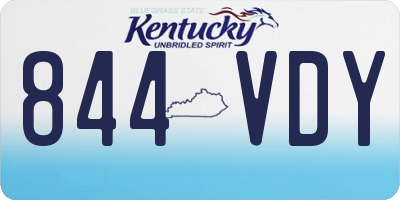 KY license plate 844VDY