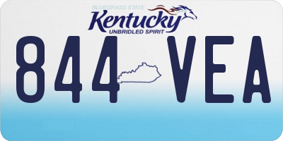 KY license plate 844VEA