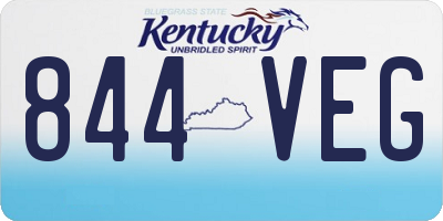 KY license plate 844VEG