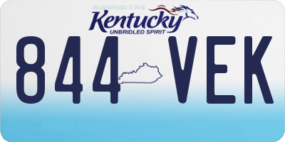 KY license plate 844VEK