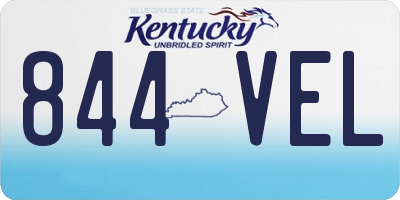 KY license plate 844VEL