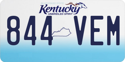 KY license plate 844VEM