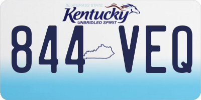 KY license plate 844VEQ