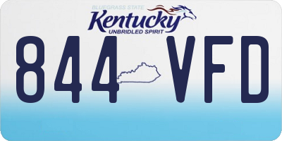 KY license plate 844VFD