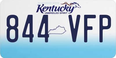 KY license plate 844VFP