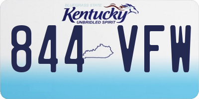 KY license plate 844VFW
